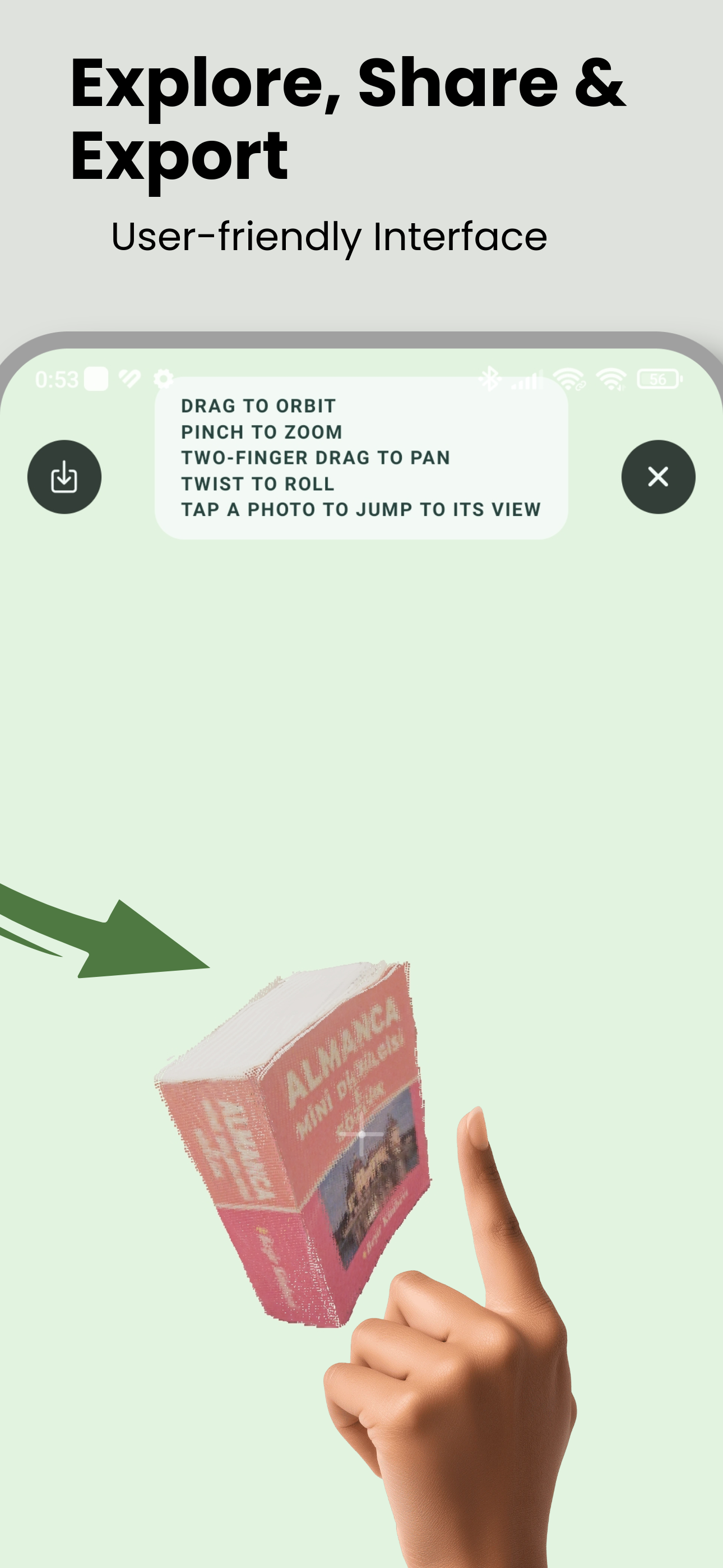 Exploring and exporting a reconstructed model in the 3D viewer